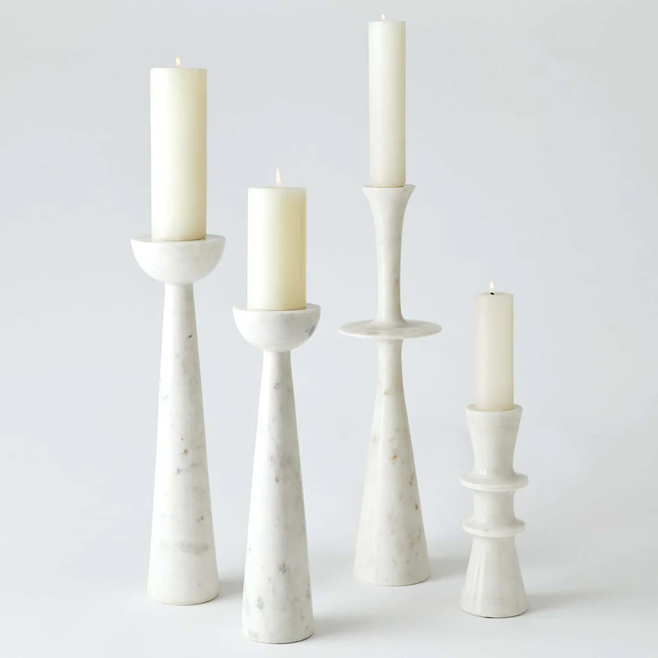 White Marble Candle Holder