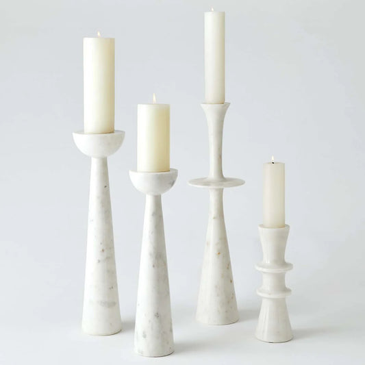 White Marble Candle Holder