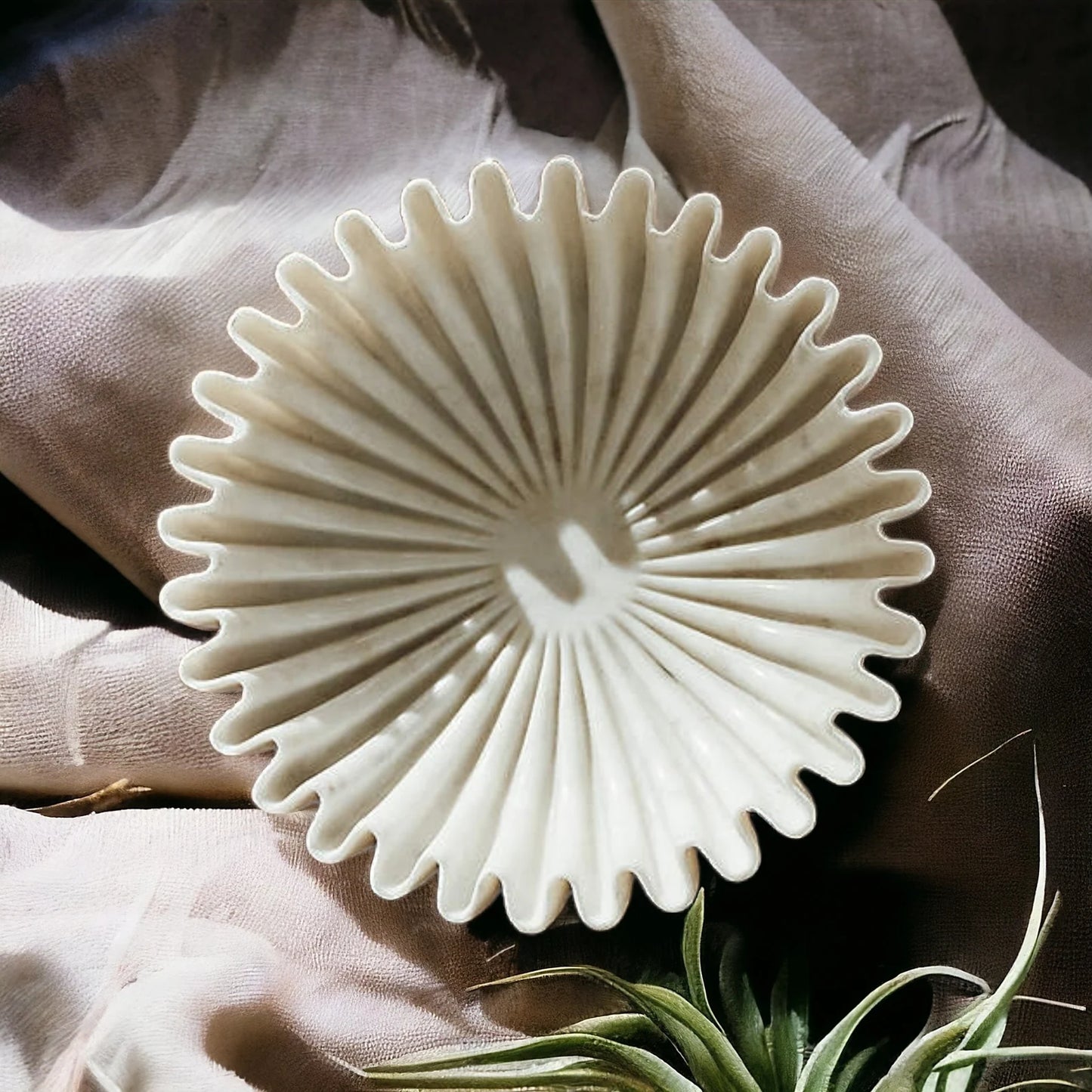 Scalloped Marble Bowl